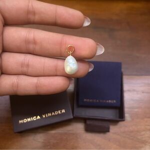 Monica Vinader Nura Baroque Freahwater Pearl Pendant Charm, NIB